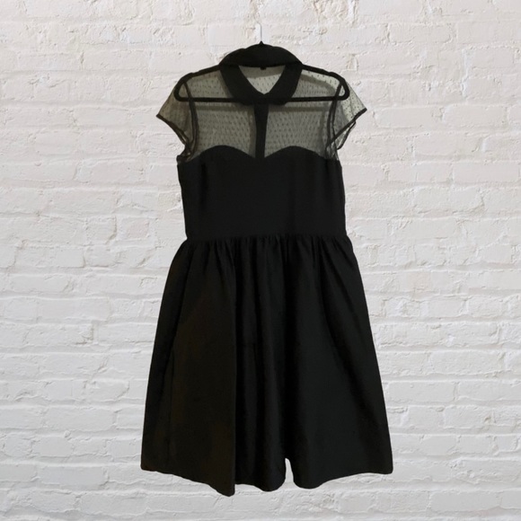 133. SHEEN Pin-Up Style Black Swing Dress - Womens Size 12 - Picture 2 of 7